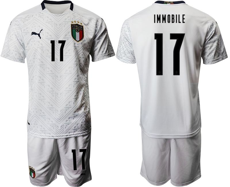 2021 Men Italy away #17 white soccer jerseys